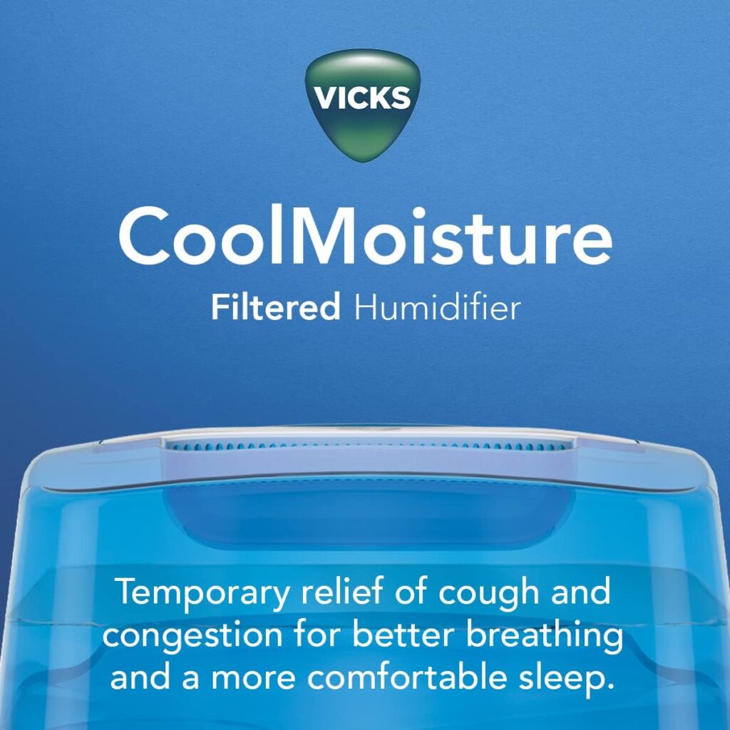 Vicks V3900 Cool Mist Humidifier, Medium Room, Humidifier for Baby and Kids Rooms, Bedrooms and More